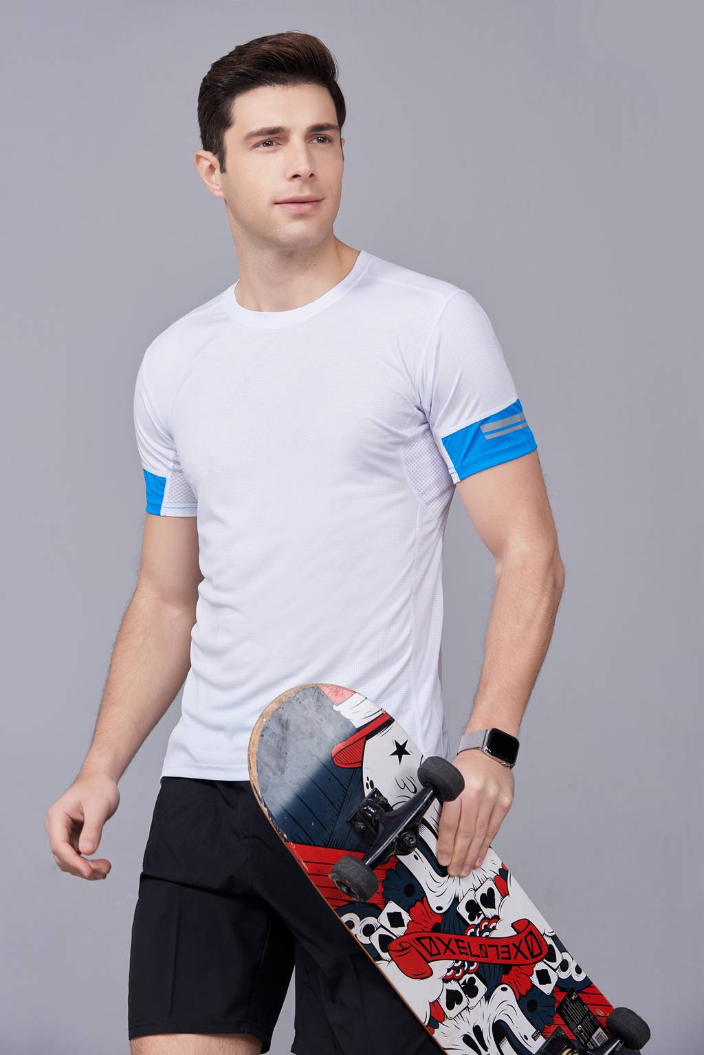 男裝新款情侶裝純色T恤 男上衣潮純棉圓領 短袖T恤白色